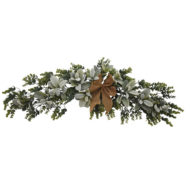 Primrue Panama Lamb's Ear Boxwood Candelabrum With Burlap Ribbon Wayfair